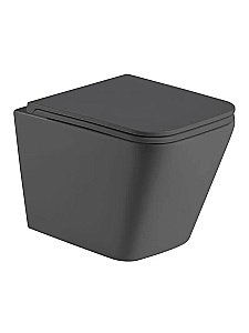 Унитаз подвесной WeltWasser WW GELBACH 10000012032 с крышкой микролифт, безободковый, смыв торнадо, в комплекте с инсталяцией, серый матовый купить в интернет-магазине Sanbest