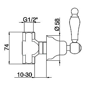 Запорный вентиль Cisal Arcana Toscana TS00031227 купить в интернет-магазине сантехники Sanbest