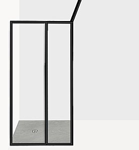 Душевое ограждение Jacob Delafon Nouvelle Vague 70 стекло прозрачное/профиль черный купить в интернет-магазине Sanbest