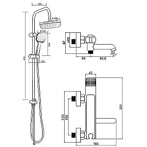 Душевая система Orange Push M02-914cr хром купить в интернет-магазине сантехники Sanbest