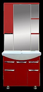 Зеркало со шкафом Misty Жасмин 74 красная пленка в ванную от интернет-магазине сантехники Sanbest