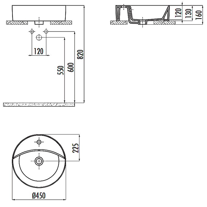 Раковина Creavit Nice 45 NC046-00CB00E-0000 белая купить в интернет-магазине Sanbest