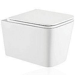 Унитаз подвесной Koller Pool KVADRO KR-0530-RW безободковый, с крышкой микролифт купить в интернет-магазине Sanbest