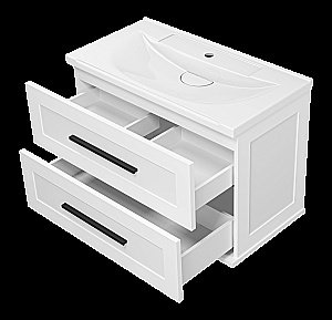 Тумба с раковиной Misty Модерн - 80 П-Мод09080-011Пр белая для ванной в интернет-магазине Sanbest