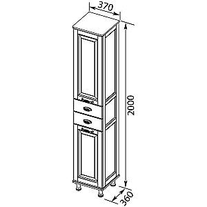 Пенал Aquanet Тесса 35 жасмин/золото для ванной в интернет-магазине сантехники Sanbest