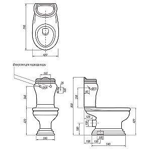 Унитаз Migliore Milady 31738 белый/декор платина D2 купить в интернет-магазине Sanbest