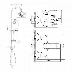 Душевая система Orange Aristo M19-933w белый купить в интернет-магазине сантехники Sanbest