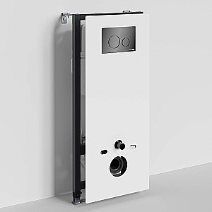 Инсталляция для унитаза WasserKraft Abens 20TLT.010.ME.WH.PB02 белая панель/кнопка черная глянцевая купить в интернет-магазине сантехники Sanbest