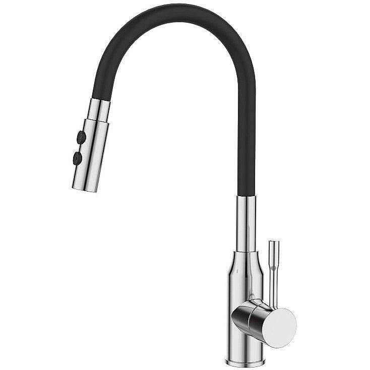 Смеситель для кухни Milardo Meal M01SB2FM05 хром/черный купить в интернет-магазине сантехники Sanbest