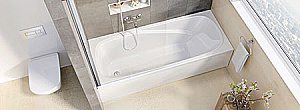Ванна акриловая Ravak SET DOMINO PLUS 70508040 180х80 c опорой и сточным комплектом хpом II  купить в интернет-магазине Sanbest