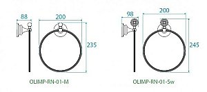 Полотенцедержатель Cezares Olimp OLIMP-RN-02-Sw бронза/Swarovski купить в интернет-магазине сантехники Sanbest