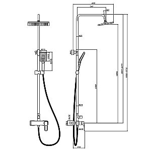 Душевая система Rossinka RS46-45 купить в интернет-магазине сантехники Sanbest