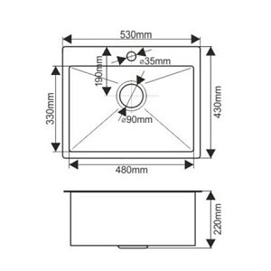 Мойка кухонная Melana ProfLine D5343HB графит купить в интернет-магазине сантехники Sanbest