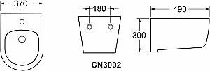 Подвесное биде Ceramica Nova Play CN3002 купить в интернет-магазине Sanbest
