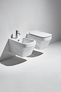 Унитаз подвесной SIMAS Baden Baden BB18bi matt безободковый, с крышкой микролифт, белый матовый купить в интернет-магазине Sanbest