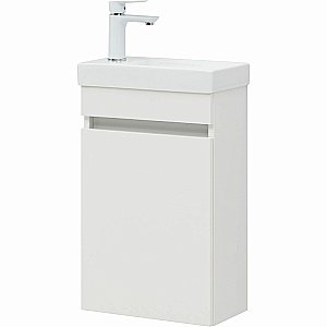 Тумба с раковиной Aquanet Вега 40 329129 белая для ванной в интернет-магазине Sanbest