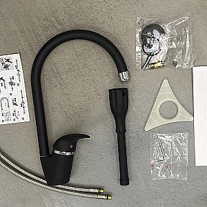 Смеситель для кухни PAINI Sicily 6344570PNLMKM черный купить в интернет-магазине сантехники Sanbest