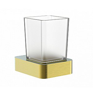 Стакан для зубных щеток с держателем WONZON & WOGHAND LOTTE WW-8321-BG брашированное золото купить в интернет-магазине сантехники Sanbest