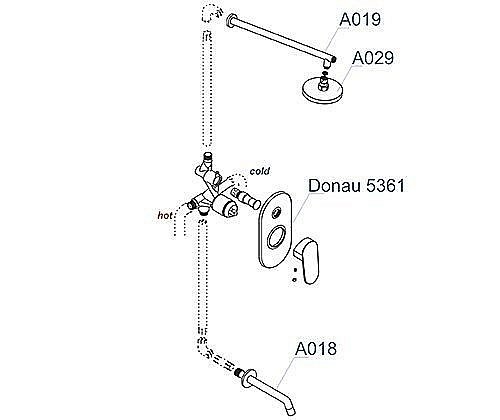 Душевая система WasserKRAFT Donau 5300 A13029 купить в интернет-магазине сантехники Sanbest