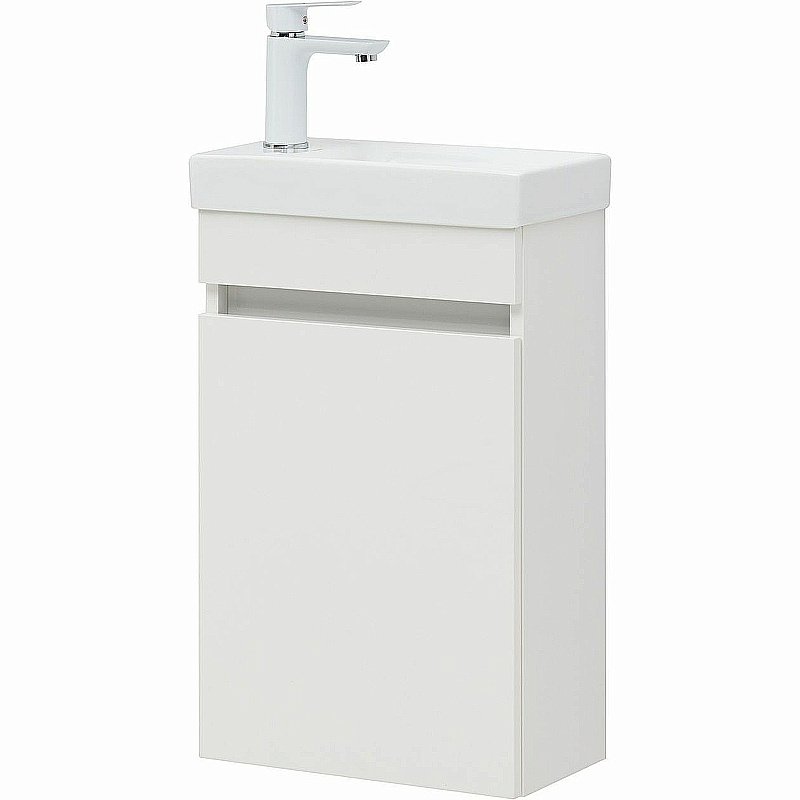 Тумба с раковиной Aquanet Вега 40 329129 белая для ванной в интернет-магазине Sanbest