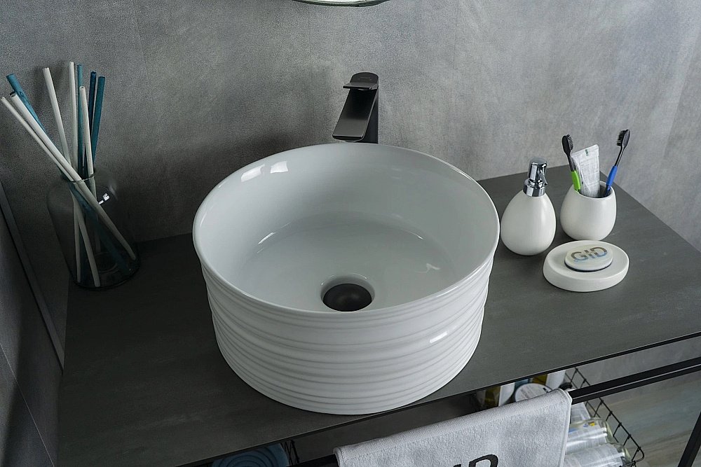 Раковина накладная Gid Esfera 41 W969 51174 белая купить в интернет-магазине Sanbest