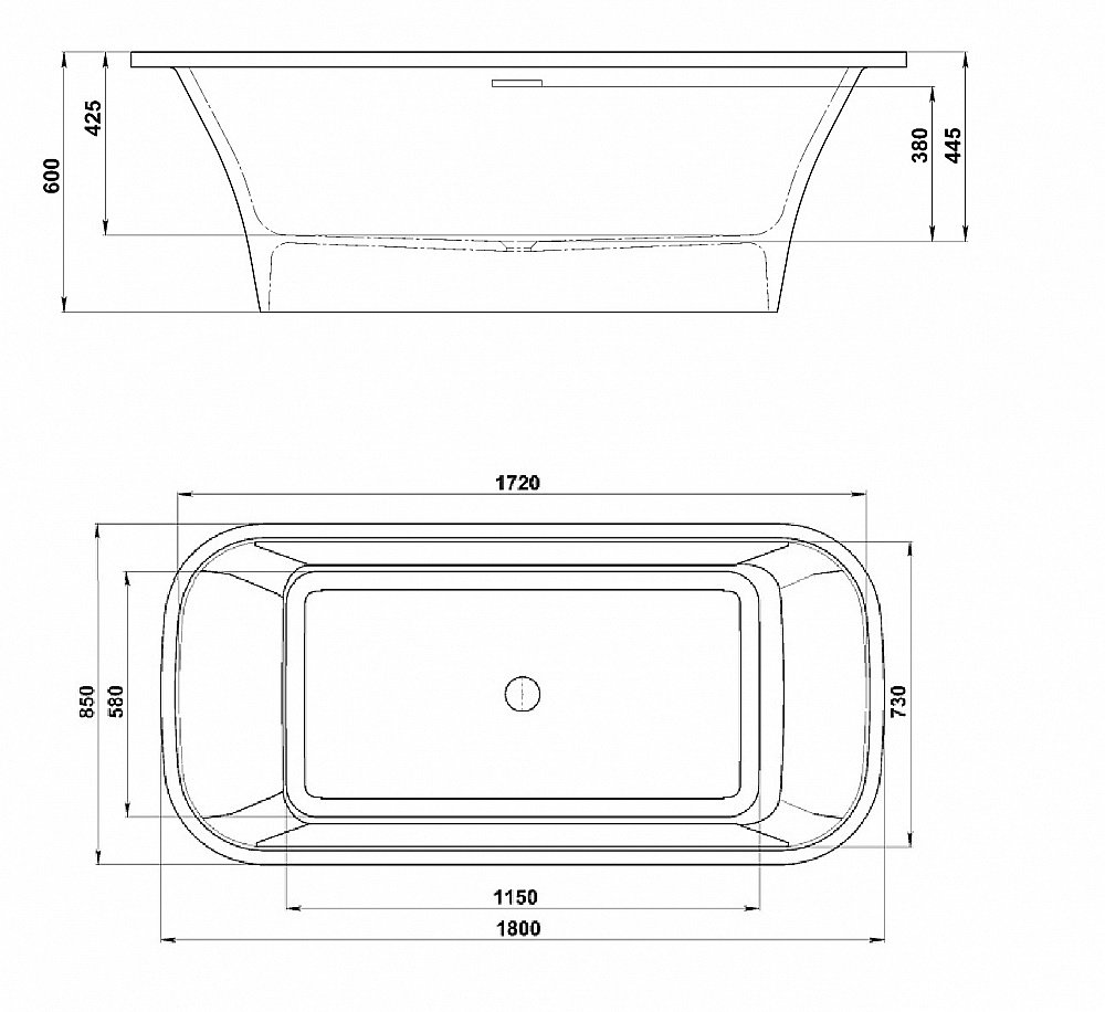 Ванна Jacob Delafon Elite E6D364RU-00 180х85 с каркасом,белая купить в интернет-магазине Sanbest