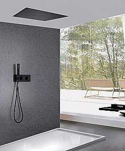 Душевая система ABBER Daheim AF8255B черная матовая купить в интернет-магазине сантехники Sanbest