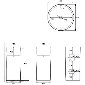 Раковина SantiLine 45 SL-4014MW белая матовая купить в интернет-магазине Sanbest