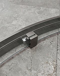 Душевой уголок Cezares Molveno 120x120 R-11-90+30-C-GM-IV стекло прозрачное/профиль матовая оружейная сталь купить в интернет-магазине Sanbest