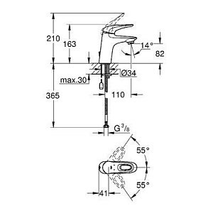 Смеситель для раковины Grohe Eurostyle New 33557003 купить в интернет-магазине сантехники Sanbest