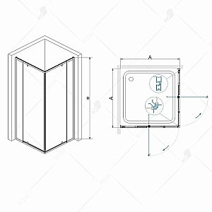 Душевой уголок RGW Passage PA-38 80x80 купить в интернет-магазине Sanbest