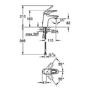 Смеситель для раковины Grohe Eurostyle New 33557003 купить в интернет-магазине сантехники Sanbest