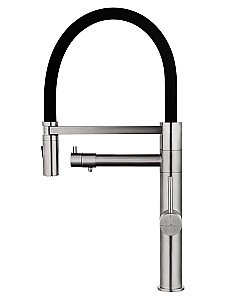 Смеситель для кухни с гибким изливом и подключением фильтра WONZON & WOGHAND, Брашированный никель (WW-88458007-BN) купить в интернет-магазине сантехники Sanbest