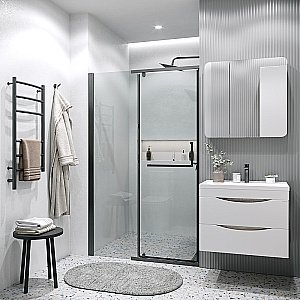 Душевая дверь Grossman Pragma 100 100.K33.03.100.21.00 стекло прозрачное/профиль черный матовый купить в интернет-магазине Sanbest