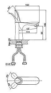 Смеситель для раковины D&K Venice Baciano DA1032141 купить в интернет-магазине сантехники Sanbest