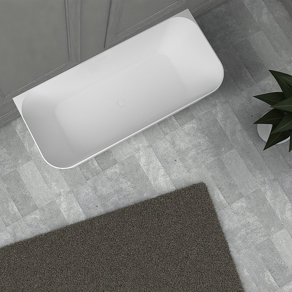 Ванна из искусственного камня ABBER Stein AS9617 170х75 белая матовая купить в интернет-магазине Sanbest