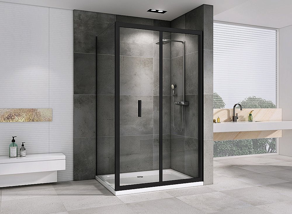 Душевой уголок ABBER Sonnenstrand AG07100B-S75B 100x75 стекло прозрачное/профиль черный купить в интернет-магазине Sanbest