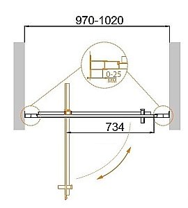 Душевая дверь Cezares MOLVENO-BA-1 100 купить в интернет-магазине Sanbest