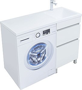 Тумба с раковиной Aquanet Вега 110 329123 белая для ванной в интернет-магазине Sanbest