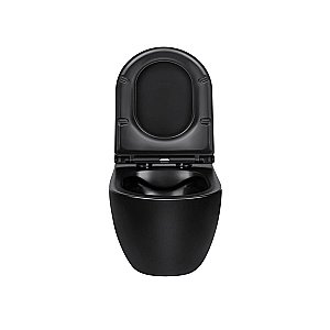Унитаз подвесной Vincea Evo VT1-34MB безободковый, с крышкой микролифт, матовый черный купить в интернет-магазине Sanbest