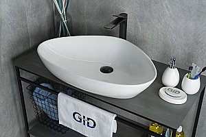 Раковина накладная Gid Creativo 67 N9062 51117 белая купить в интернет-магазине Sanbest