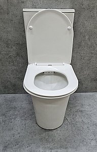 Унитаз напольный CeramaLux 1223A белый, безободковый, с бачком, с крышкой микролифт купить в интернет-магазине Sanbest