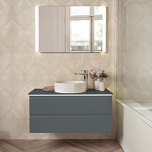 Тумба с раковиной и столешницей Jacob Delafon MADELEINE 80 серый матовый для ванной в интернет-магазине Sanbest