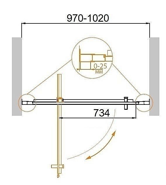 Душевая дверь Cezares MOLVENO-BA-1 100 купить в интернет-магазине Sanbest