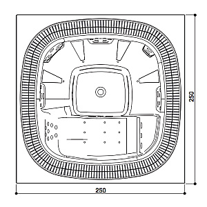 Минибассейн Jacuzzi Enjoy Pro 250x250 на 6 человек, 38 форсунок, 15 аэро, Platinum купить в интернет-магазине Sanbest