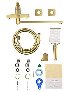 Смеситель для ванны WONZON & WOGHAND FLEX, Брашированное золото (WW-639906-BG) купить в интернет-магазине сантехники Sanbest