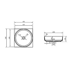 Раковина накладная Vincea 45 VBS-6S16MW белая матовая купить в интернет-магазине Sanbest