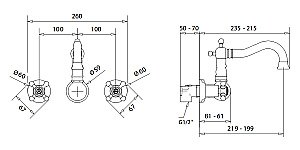 Смеситель для раковины Migliore Arcadia ML.ARC-8370 золото купить в интернет-магазине сантехники Sanbest