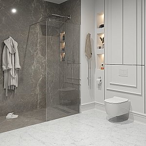 Душевая перегородка Niagara Nova NG-663-90, серое стекло, профиль алюминий, 90x195 см купить в интернет-магазине Sanbest