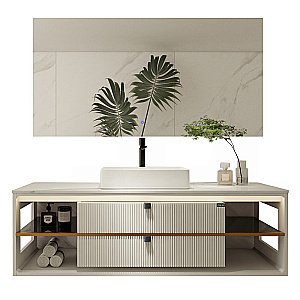 Тумба с раковиной Black & White Gravity AV707.1500 WHITE белый матовый для ванной в интернет-магазине Sanbest